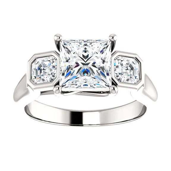 2.21 Carat Three Stone Real Diamond