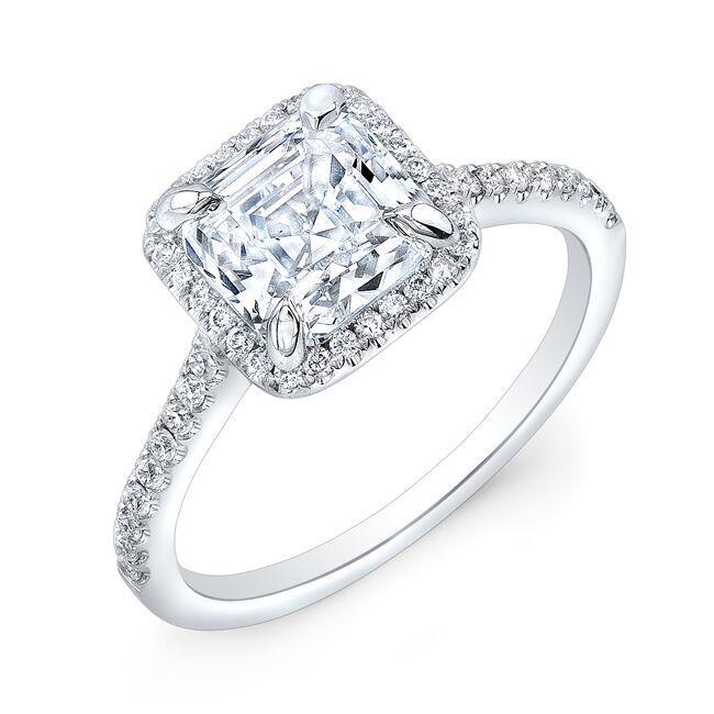 2.23 Carats Real Diamond Engagement Ring Halo