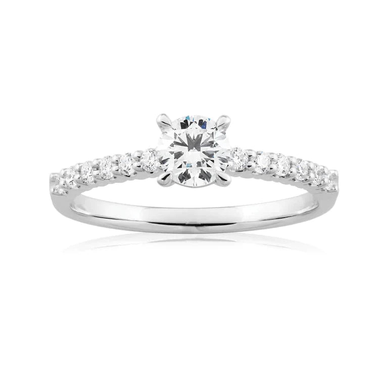 2.25 Ct Accented Round Cut Genuine Diamond Wedding Ring