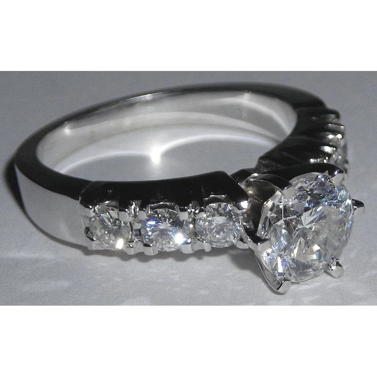 2.25 Ct  Natural Diamond White Gold Engagement Ring