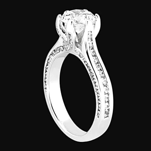 2.26 Carat Round Natural Diamond Ring Women Gold Jewelry