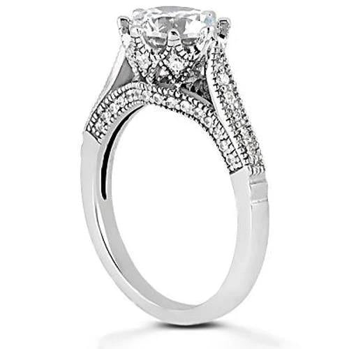 2.30 Ct. Real Diamond White Gold Anniversary Ring Vintage Style Jewelry