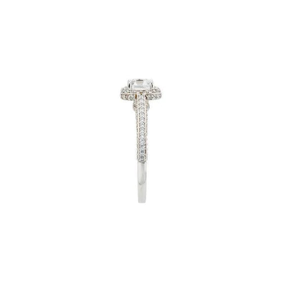 2.31 Carats Asscher Natural Diamond Solitaire Engagement Ring