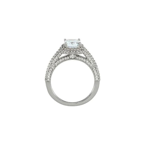 2.36 Carat Emerald Real Diamond Engagement Anniversary Ring White Gold 14K