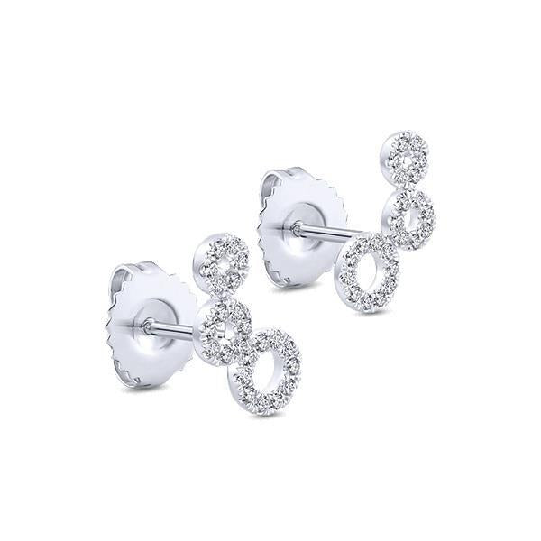 2.3 Ct Halo Round Real Brilliant Cut Diamond Stud Earring 14K White Gold