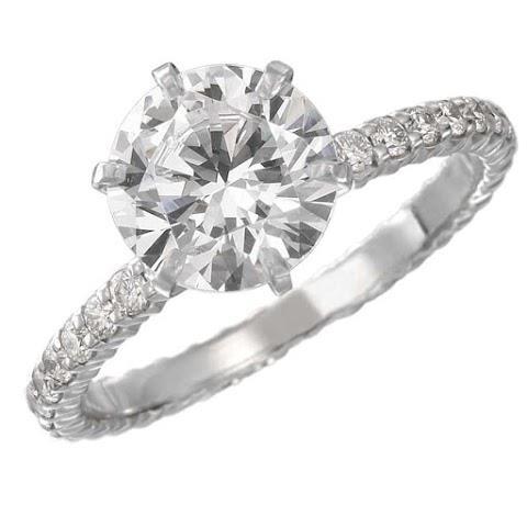 2.40 Carats Round Genuine Diamond Wedding Ring White Gold Lady Jewelry