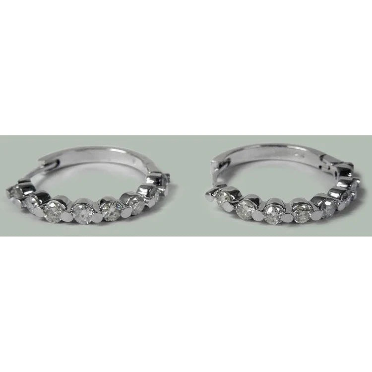 2.40 Ct Round Natural Diamond Women Hoop Earring White Gold