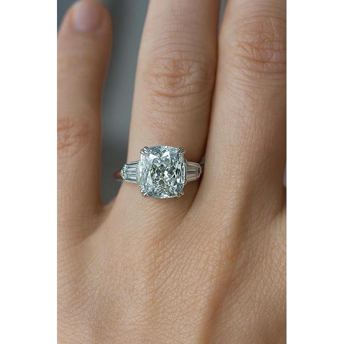 2.41 Carat Real Natural Earth Mined Diamond ( Not Lab Grown ) 3-Stone Ring White Gold Jewelry