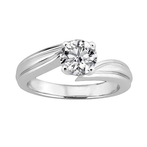 2.50 Carat Real Diamond Solitaire Anniversary Ring White Gold