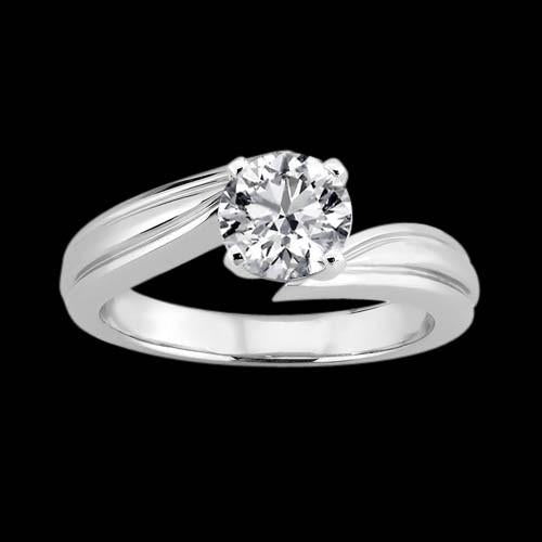 2.50 Carat Real Diamond Solitaire Anniversary Ring White Gold
