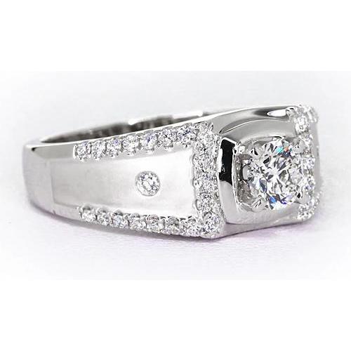 2.50 Carats Anniversary Ring Round Real Diamond 4 Prong Set White Gold 14K