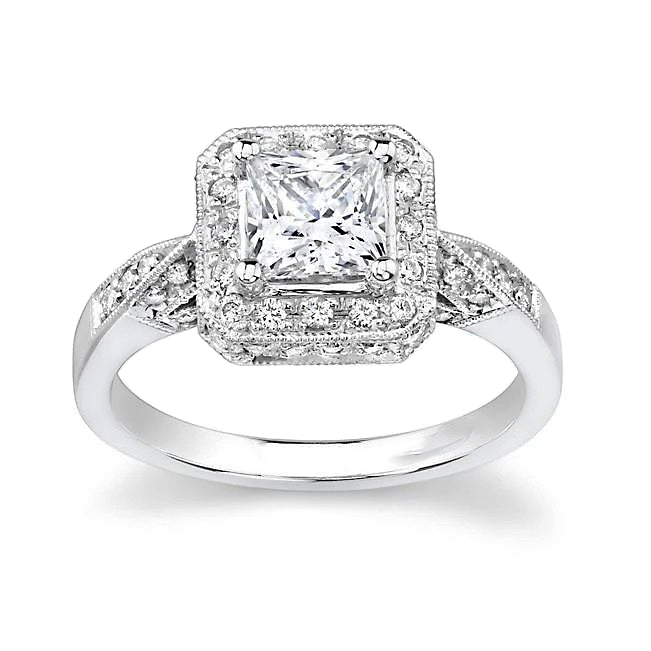 2.50 Carats Princess And Round Genuine Natural Earth Mined Diamond Ring