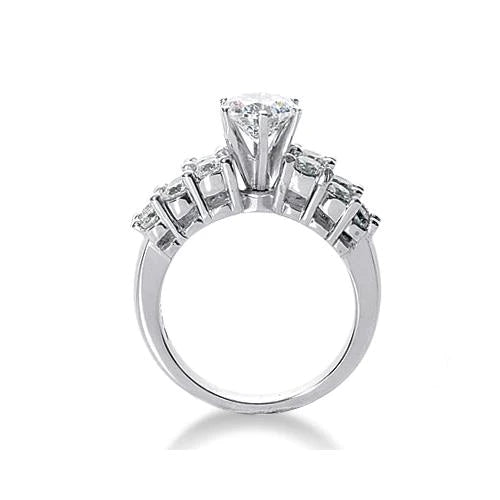 2.50 Carats Real Diamond Anniversary Ring Set White Gold 14K