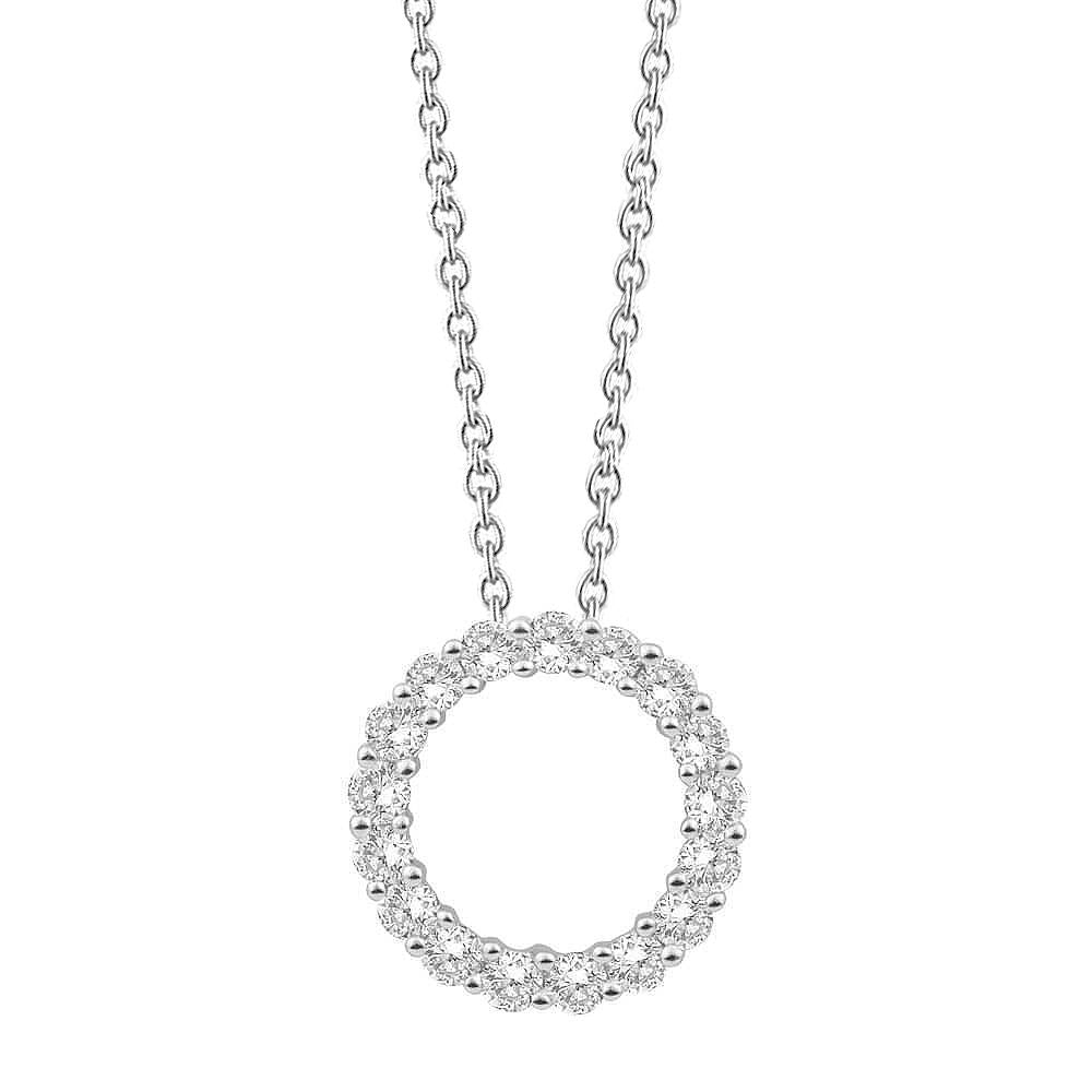 2.50 Carats Round Cut Natural Diamonds Women Pendant Necklace White Gold 14K