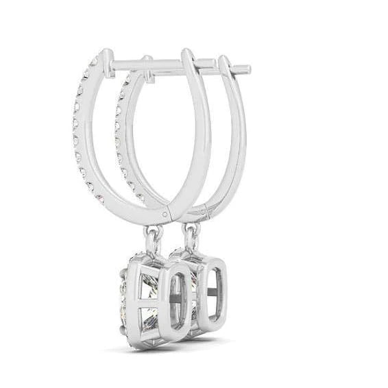 2.50 Carats Sparkling Cushion & Round Real Diamonds