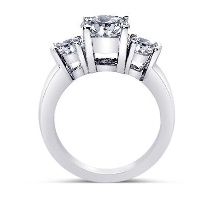 2.50 Ct. Round Real Diamonds Three Stone Ring