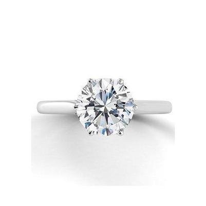 2.50 Ct Round Genuine Diamond Solitaire Engagement Ring