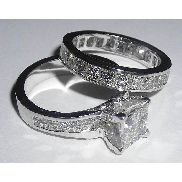 2.51 Carats Princess Cut Pave Natural Diamond