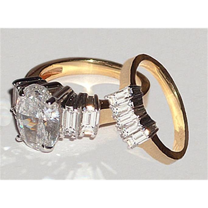 2.51 Ct. Real Diamonds Engagement Ring Band Set Gold Yellow