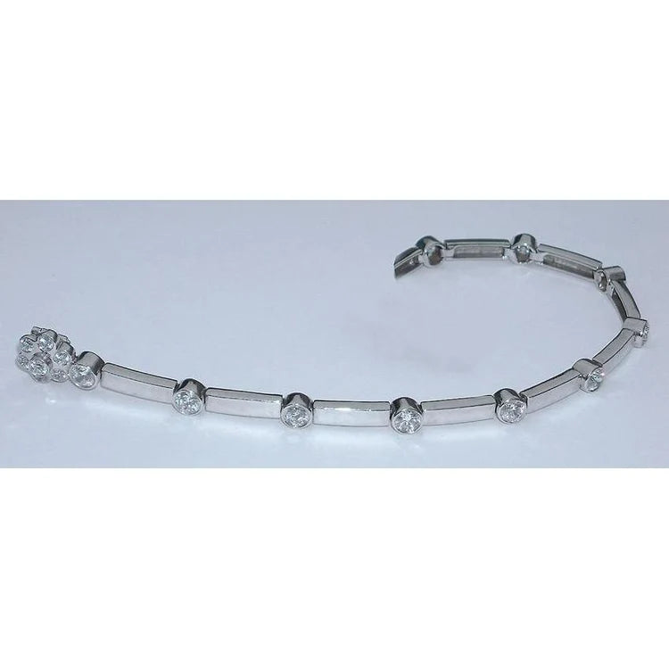 2.55 Carats Real Diamond Tennis Bracelet Vs Full Bezel