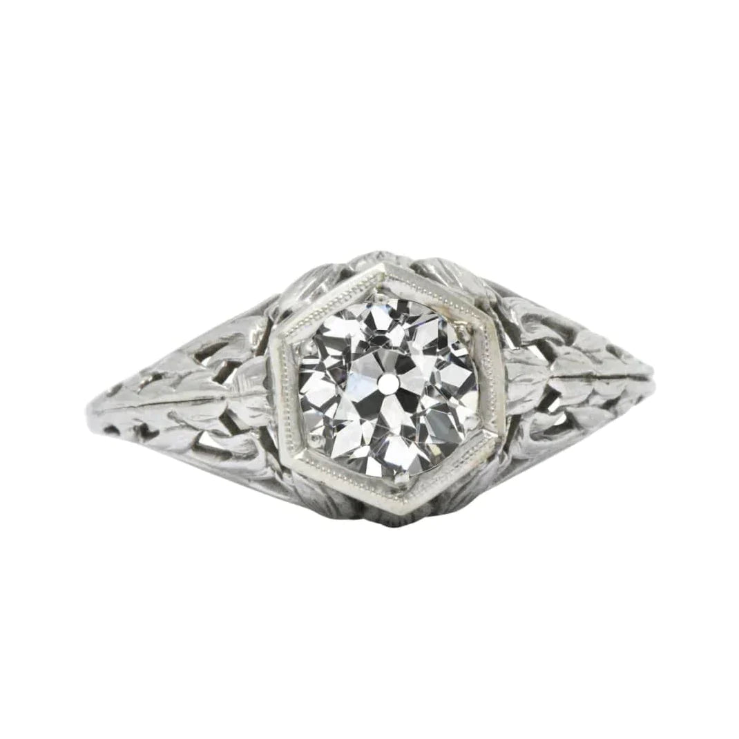 2.5 Carat Old European Gold Natural Diamond Ring