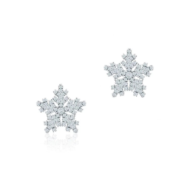 2.60 Carats Round Brilliant Cut Real Diamonds Studs Halo Earring White Gold 14K