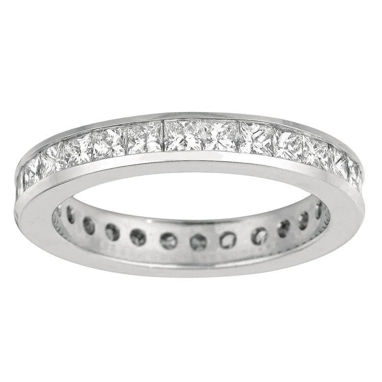 2.60 Carat Princess Lab Grown Diamond Eternity Anniversary Band Gold 14K