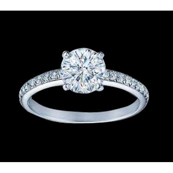2.61 Ct. Round Women Real Diamond Engagement Ring White Gold