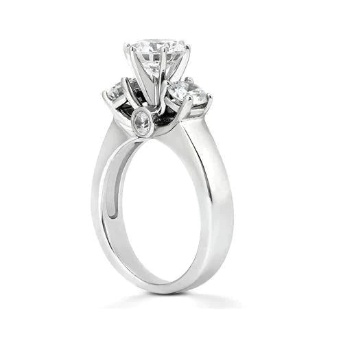 2.62 Carat Natural Diamonds 3 Stone Ring