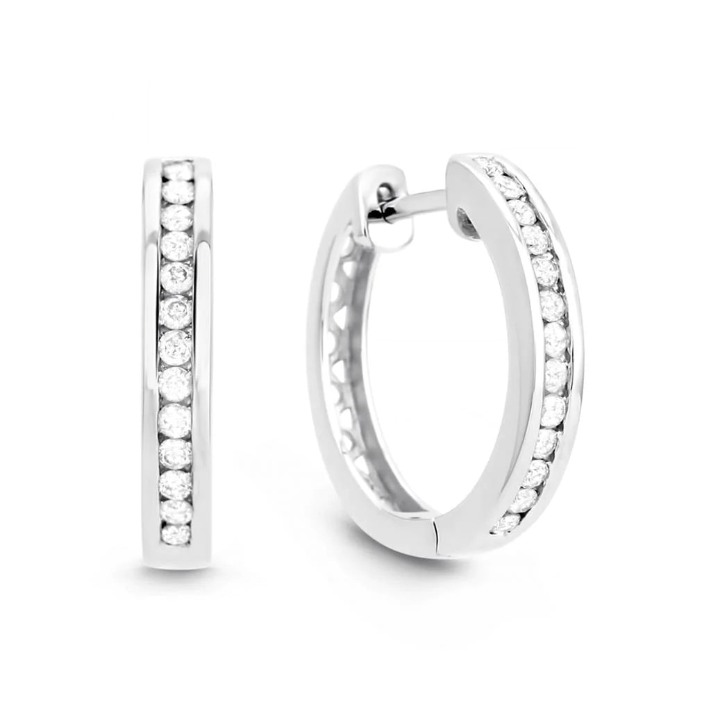 2.6 Ct Round Real Diamond Hoop Earrings