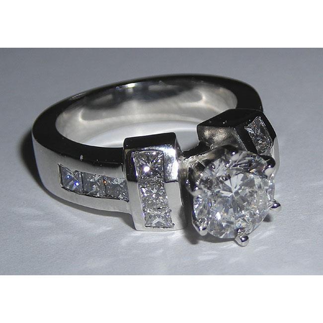 2.70 Carat Real Diamond Engagement Ring White Gold Jewelry