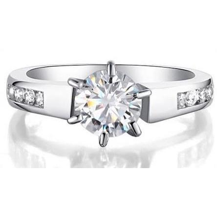 2.70 Carats Natural Diamonds Wedding Ring Prong Set White Gold 14K