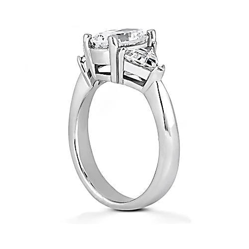 2.70 Ct. Big Natural Diamonds Engagement Ring Three Stone