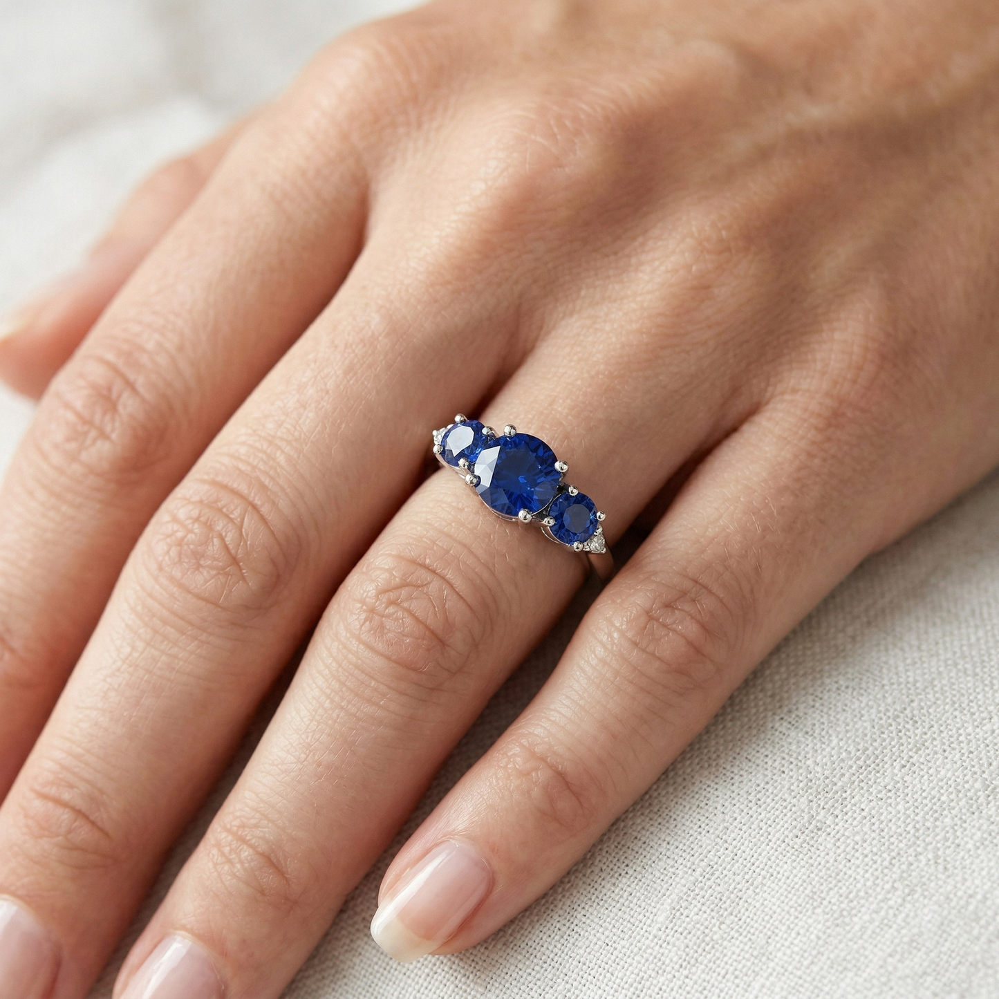 2.76 Ct Ceylon Sapphire Round Natural Earth Mined Diamond ( Not Lab Grown ) Ring White Gold 14K