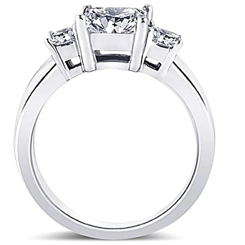 2.80 Carat Three Stone Princess Natural Diamonds Anniversary Ring Jewelry New