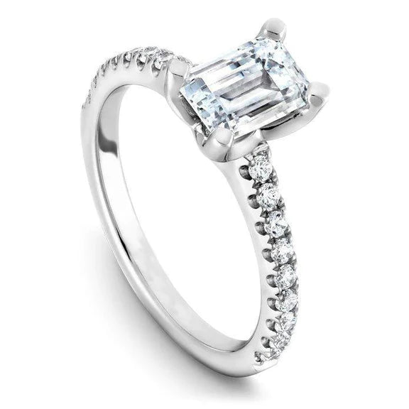 2.90 Ct Emerald And Round Cut Natural Diamond Wedding Ring