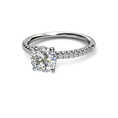 2.95 Carats Prong Set Genuine Sparkling Diamond Wedding Ring