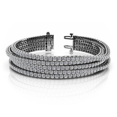 20 Ct Round CutLab Grown Diamonds Multi Flexible Tennis Bracelet White Gold 14K