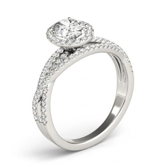2 Carat Oval & Round Real Diamonds Ring Split Shank 14K