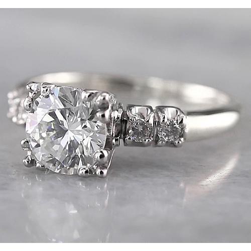 2 Carat Round Real Diamond Engagement Ring White Gold