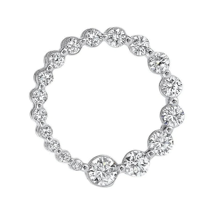 2 Carats Real Diamonds Circle Pendant White Gold