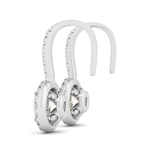 2 Carats Round Brilliant Natural Diamonds Earrings