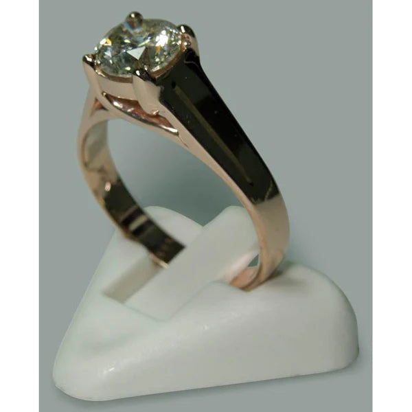 2 Carats Round Real Diamond Solitaire Ring Jewelry New Rose Gold 14K
