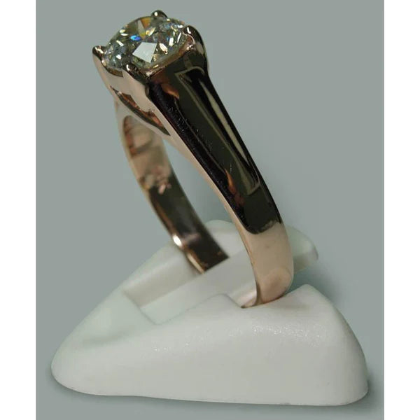 2 Carats Round Real Diamond Solitaire Ring Jewelry New Rose Gold 14K
