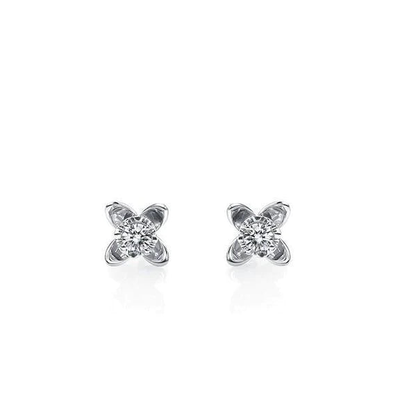 2 Carats Women Studs Earring Round Cut Natural Diamonds