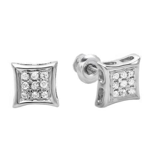 2 Ct Genuine Round Diamond Stud Earring 14K White Gold