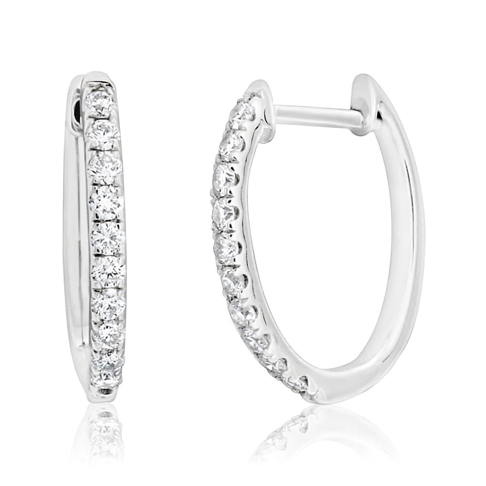 2 Ct Round Cut Real Diamond Women Hoop Earrings