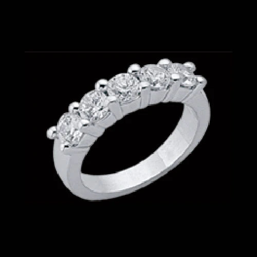 2 Carat Lab Grown Diamond Ring 5 Stone White Gold Ring Five