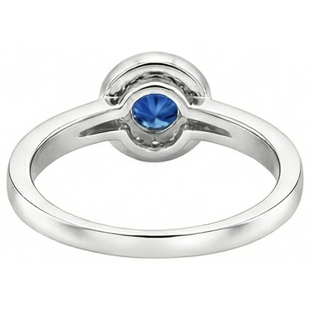 3.40 Ct Ceylon Sapphire Natural Earth Mined Diamond ( Not Lab Grown )s Wedding Ring White Gold 14K