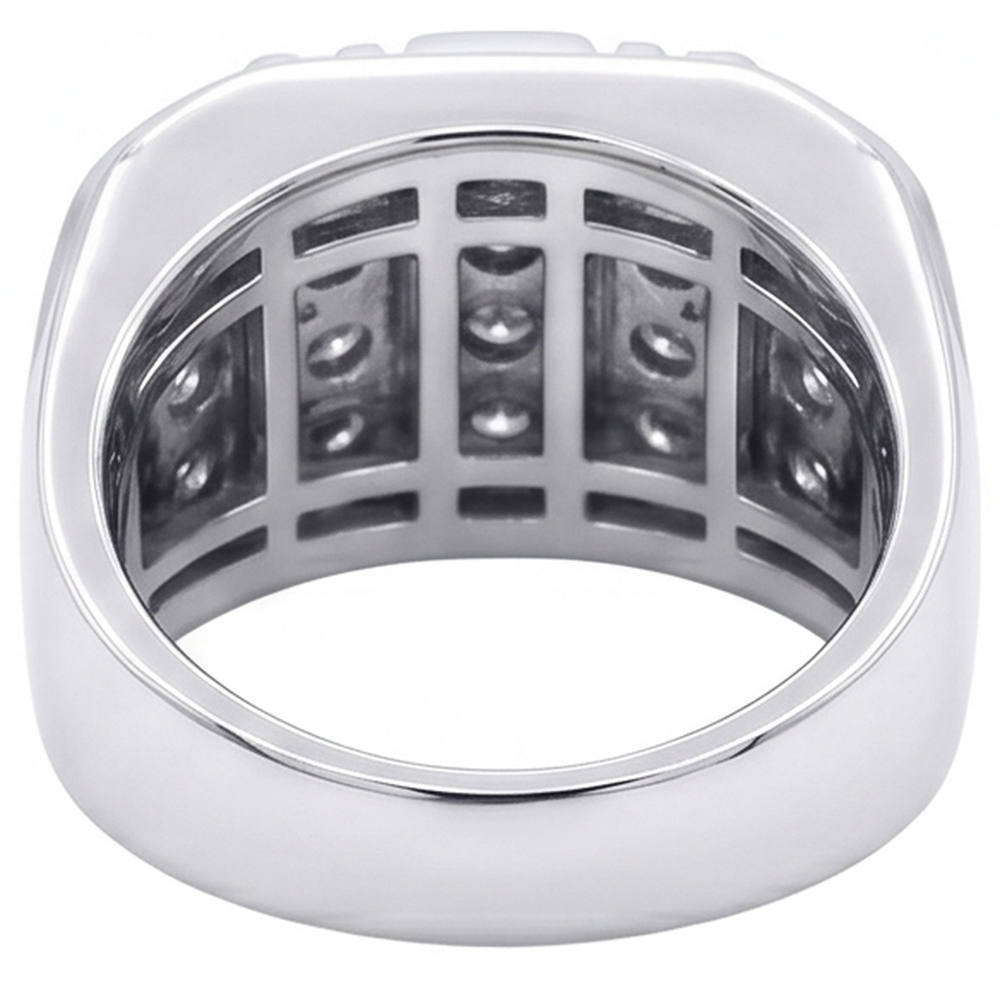3.75 Carats Mens Real Natural Earth Mined Diamond ( Not Lab Grown ) Ring White Gold 14K